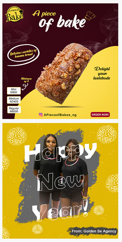 Posters I designed for some clients advertising aesthetic bake brand branding colorful design detail dribbble explore food graphic design illustration marketing socialmedia yellow