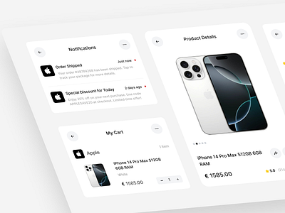 Product Card Design app appdesign apple card card design design ecommerce explore explorepage iphone mockup phone pro product product cards product details shopping ui ui.jaymez uiux