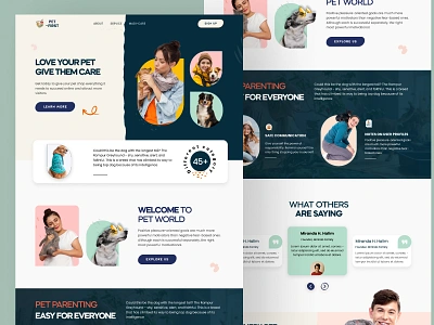 pet care website animal care animals cat cat food design dog homepage landing page pet pet adoption pet care landing page pet care webiste pet health pets shop ui ux vet vet care veterinary web