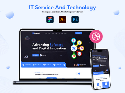 IT Service And Technology it service responsive design software agency ui uiux web design