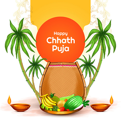 Happy Chhath Puja graphic design illustration