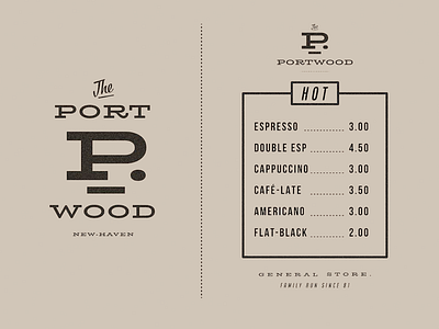 Coffe House; The Portwood branding cafe coffe shop coffee drink graphic design logo logomark logotype menu order ordering retaurant shop ui ux web web design website website design