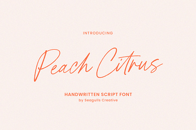 Peach Citrus Font font handwritten handwritten font lettering script script font signature signature font signature script stylish signature