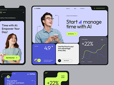 Website for an AI Management Product ✦ Patria design interface product service startup ui ux web website