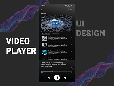 VIDEO PLAYER UI DESIGN alert app branding design dialyui dribble figma illustrations latest news next play player previous screen trend video