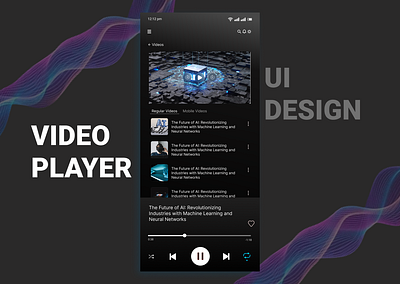 VIDEO PLAYER UI DESIGN alert app branding design dialyui dribble figma illustrations latest news next play player previous screen trend video