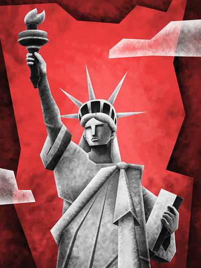 Statue of Liberty - New York - illustration collection #1 art black collection design illustration liberty newyork red statue texture