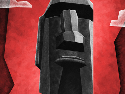 Moai - Easter Island - illustration collection #2 art black dark design easter illustration island moai red statue texture