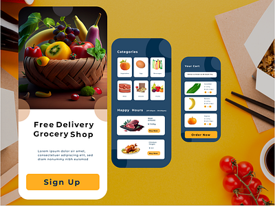 Food Delivery Grocery app UI UX Design figma food delivery ui ux design