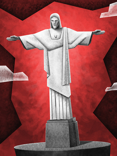 Christ the Redeemer - Rio - illustration collection #3 art black collection design illustration jesus red rio statue texture