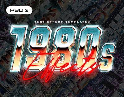 80's Text Effects Collection 1980s 80s alphabet retro text effect typography vintage