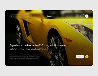 Highway: Showroom website for cars Design exploration. car design figma typography ui uiux ux