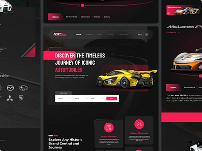 🚗 Auto Catalyst - Car History& Gallery automotive bmw car gran turismo mclaren petrol head supra ui design uiux website