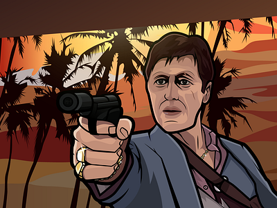 Tony Montana artwork 2d art design graphic design gta illustration vector