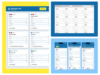 Airline List (Case Study) aero industry airline airplanes case study compiled manually database list passion project ui design ux design