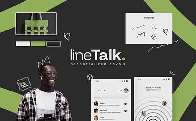 lineTalk Visual Identity Preview🪴✨ chat app design messaging app ui app design web 3 web3 brand web3 branding