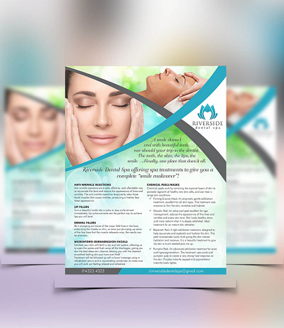 Flyer design adobe illustrator brochure coreldraw dental flyer flyer design photoshop poster poster design spa