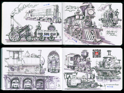 🚂 choo choos [ink inkwash] book concept art cross hatching drawing editorial illustration engine etching gravure illustration ink inkwash loco puffer railroad sketch sketchbook sketching steam traditional art train