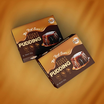 Sticky Toffee Packing Design 3d box box design branding design graphic design illustration packing packing box product product box product box design product design pudding toffee box toffee box design