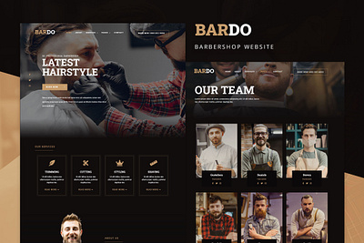 Website for Barbershop - Bardo barber barbershop branding design elegant elementor fashion graphic design stylish template ui ux website