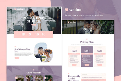 Website for Wedding Organizer - Wedoo design elegant fashion graphic design layout planner template ui wedding