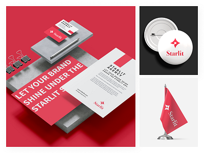 Stationeries of the Starlit branding design graphic design illustration logo typography vector