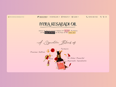 Ayurvedic Product - Blog about page ayurveda ayurvedic beauty blog branding cosmetic cosmetics ecommerce face product facial product graphic design landing page oil product design rose skin skin care ui ux