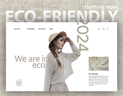 Website design ECO-clothing store eco style figma graphic design landing ui ux web design