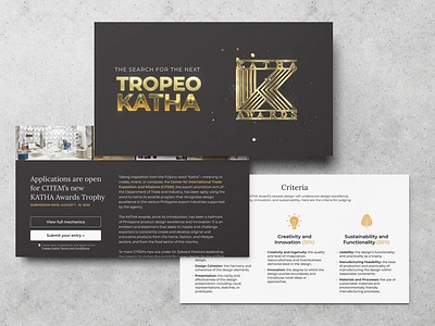 Tropeo KATHA Design competition Visual Direction branding layout design ui design