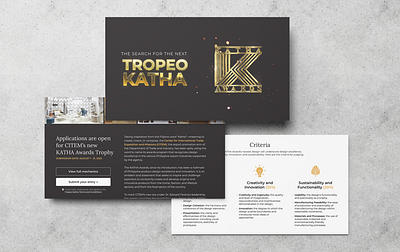 Tropeo KATHA Design competition Visual Direction branding layout design ui design