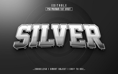 Silver Editable PSD Text Effect Style 3d 3d text action branding editable text effect graphic design gray 3d text effect logo new text effect psd text effect silver 3d text effect silver text style text text effect text effect style