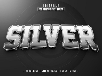 Silver Editable PSD Text Effect Style 3d 3d text action branding editable text effect graphic design gray 3d text effect logo new text effect psd text effect silver 3d text effect silver text style text text effect text effect style