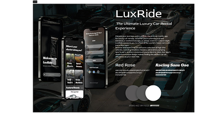 Luxride app design typography ui ui ux ux