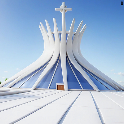 Catedral de Brasília 3d arquiteto arquitetura brasil brasília catedral de brasília graphic design illustration lucio costa modern oscar niemeyer rio de janeiro the cathedral of brasília