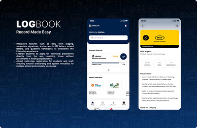 Digital Logbook - App Design data intern internship logbook payment school