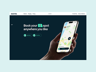 Electra | Call to Action App Download app app download app store call to action clean design electric electric car app iphone iphone hand layout minimal typography ui ui design ux ux design web web design website