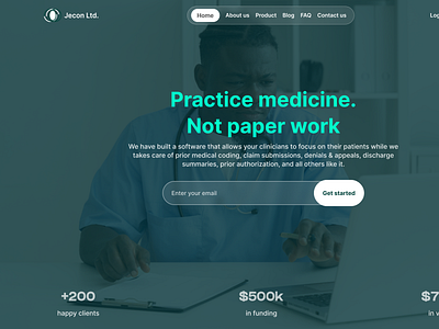 Jecon Health Ltd. - Web design doctors health landing page medicine ui ux web design