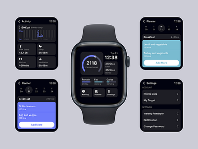 Calories Tracker - Apple Watch branding design research technology typography ui ux vector