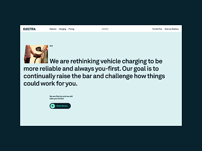 Electra | About Section Concept about about block about layout about section charging clean concept design electric car electric vehicle info section minimal typography ui ui design ux ux design web web design website