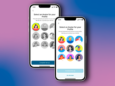 App design: Customize Your Profile with an Avatar avatar avatar options choose your avatar customization digital identity image online online identity people personalized avatar photo privacy prodection profile protect safety secure selection stay secure