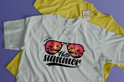 Hello Summer beachwear t shirt graphic design retro illustration summer outdoor summervibes sunrise