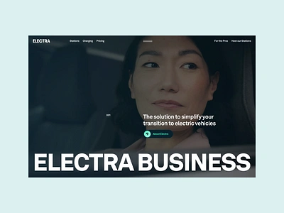 Electra | Business Page Hero Header Concept business hero header charging clean concept design electric car electric vehicle header concept hero hero header lightning button minimal typography ui ui design ux ux design web web design website