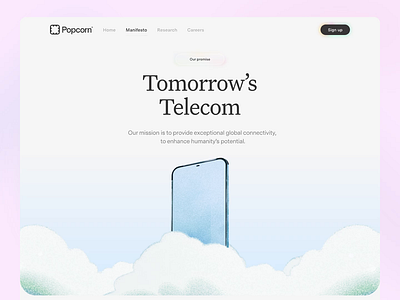 Popcorn Manifesto Pagescroll app clean desktop minimal serif ui ux webdesign website