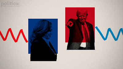 Donald Trump v. Kamala Harris article editorial illustration graphic design kamala harris newsletter politics trump us