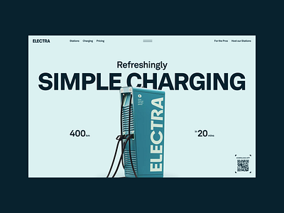 Electra | Product Hero Header Concept charging charging box clean design electric car electric vehicle minimal product product header product hero product page product section typography ui ui design ux ux design web web design website