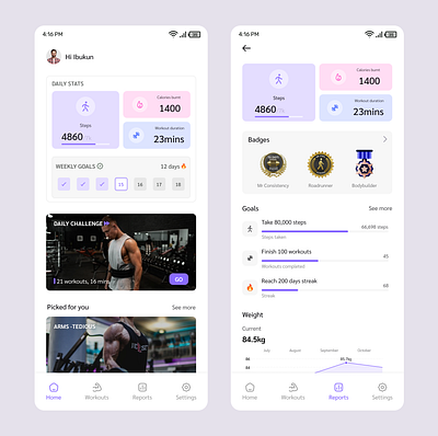 Health tracking app fitness health health tracking mobile app ui design workout