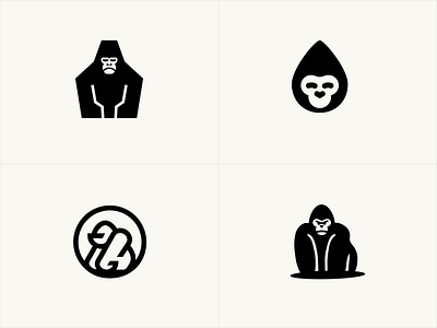 Gorilla logos animal best boss branding business circle friendly fun gorilla head icon it line logo logo designer minimal monkey power sport strong