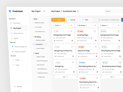 Produtask - Task Management Dashboard dashboard employee manage management management task productivity produuctive project management realtime task task management task track team work track board tracking