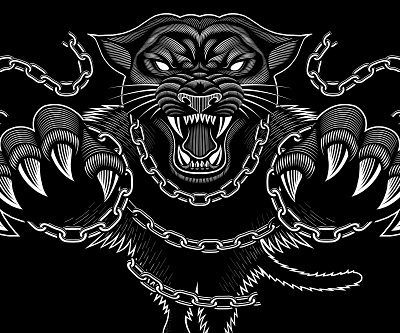 CNQR logo animal apparel black panther branding chains graphic design illustration illustrations line work logo logo design panther screen printing silkscreen sports sportswear streetwear vector vector art woodcut