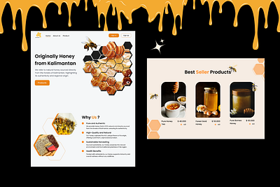 UI/UX Landing Page Website Honey design honey landing page ui ux web design